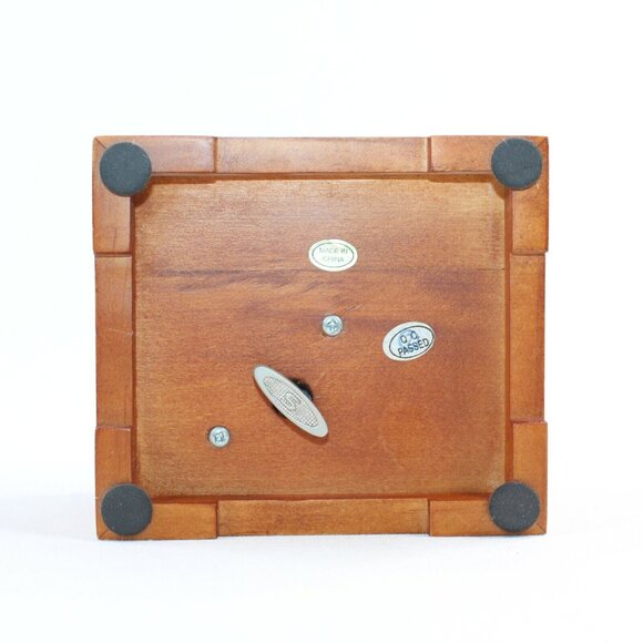 Wooden Hinged Music Box Song Memory Picture Frame Ring Holder 4.25" Square - Picture 10 of 10